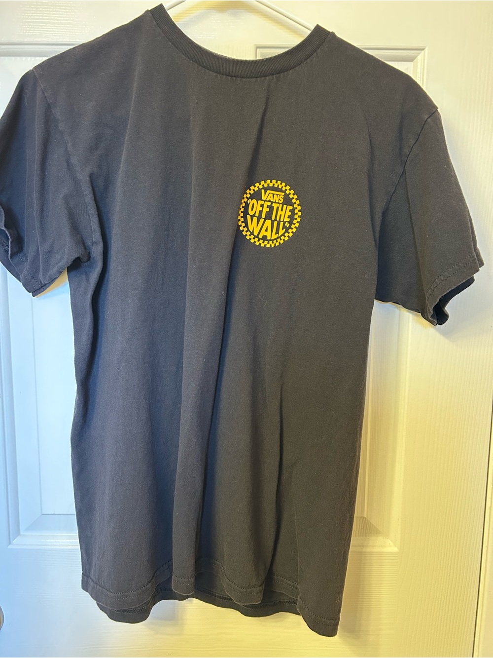 Vans Black Tee with Yellow 'Off The Wall' Chest Logo